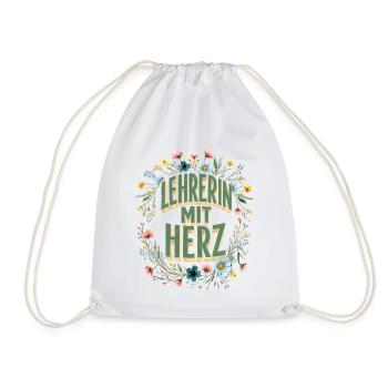 Lehrerin mit Herz! - Turnbeutel - Weiß - Vorne
