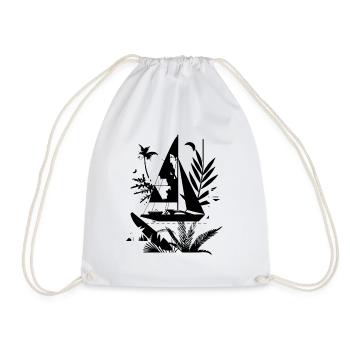 Look de dessin animé de voilier - Sac de sport léger - blanc - Devant