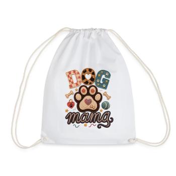 Dog Mom Dogs Mama Heart Dog Paw - Drawstring Bag - white - Front