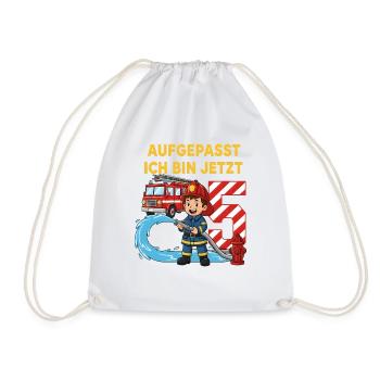 Aufgepasst Ich Bin Jetzt 5 Feuerwehr Geburtstag - Turnbeutel - Weiß - Vorne