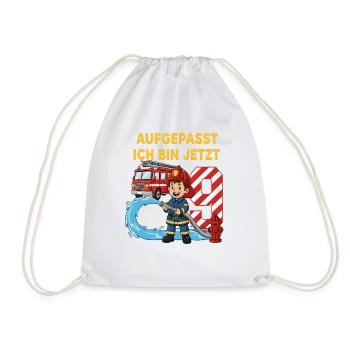 Aufgepasst Ich Bin Jetzt 9 Feuerwehr Geburtstag - Turnbeutel - Weiß - Vorne