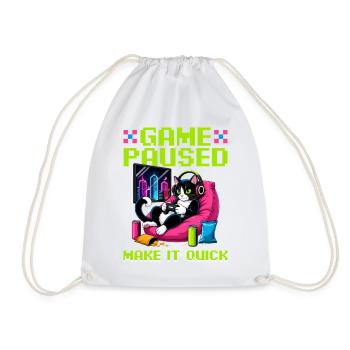 Gamer Gaming Cat Video Game - Turnbeutel - Weiß - Vorne