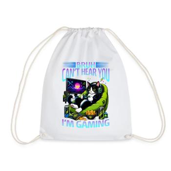 Gamer Gaming Cat Video Game - Turnbeutel - Weiß - Vorne
