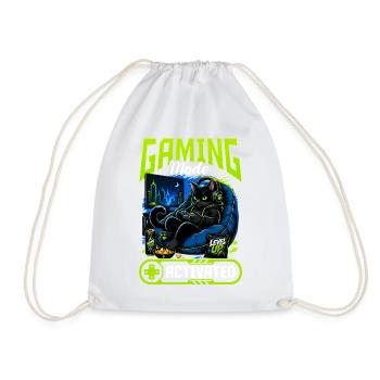 Gamer Gaming Cat Video Game - Turnbeutel - Weiß - Vorne