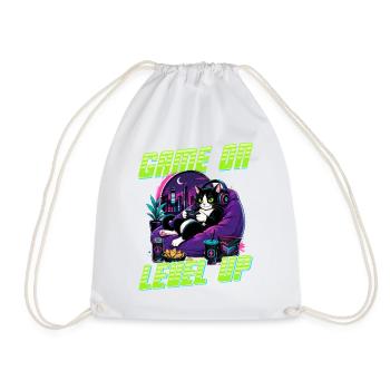 Gamer Gaming Cat Video Game - Turnbeutel - Weiß - Vorne