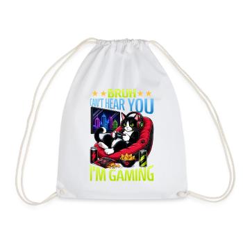 Gamer Gaming Cat Video Game - Turnbeutel - Weiß - Vorne