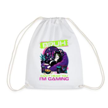 Gamer Gaming Cat Video Game - Turnbeutel - Weiß - Vorne