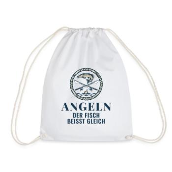 Angeln Der Fisch Beisst Gleich Angler Geschenk - Turnbeutel - Weiß - Vorne