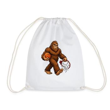 Basketball Bigfoot Sasquatch Lustiger Bigfoot - Turnbeutel - Weiß - Vorne