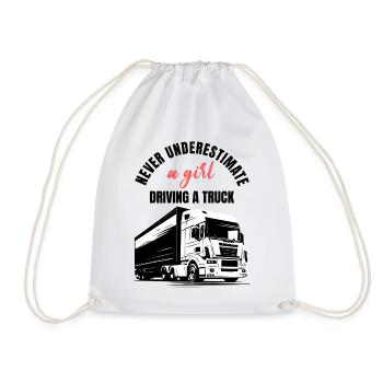 Girl Truck Driver - Drawstring Bag - white - Front