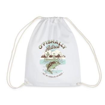 Vintage Fishing Retirement - Drawstring Bag - white - Front