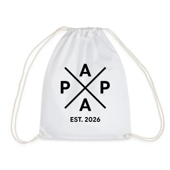 Papa Est. 2026 | Vater | Vatertag Geschenk - Turnbeutel - Weiß - Vorne