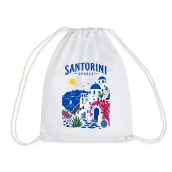 Santorini, Griechenland, Reisedesign - Turnbeutel - Weiß - Vorne
