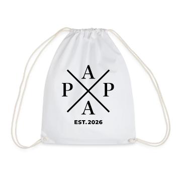 Papa Est. 2026 | Vater | Vatertag Geschenk - Turnbeutel - Weiß - Vorne