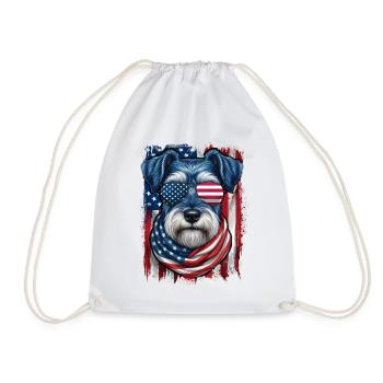Patriotischer US-Schnauzer Stars Stripes Pride - Turnbeutel - Weiß - Vorne