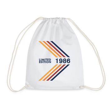 1986 Limited Edition Geburtstag Herren Damen - Turnbeutel - Weiß - Vorne