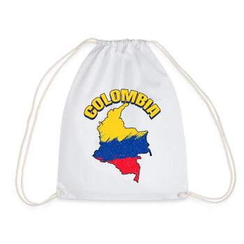 Map Of Colombian Flag Colombia - Drawstring Bag - white - Front