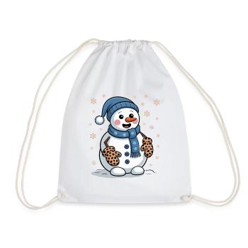 Snowman - Drawstring Bag - white - Front
