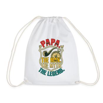 Papa The Man The Myth The Legend Retro - Drawstring Bag - white - Front