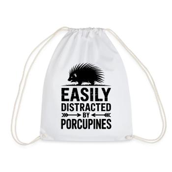 Porcupine Sayings Porcupine Gift - Drawstring Bag - white - Front