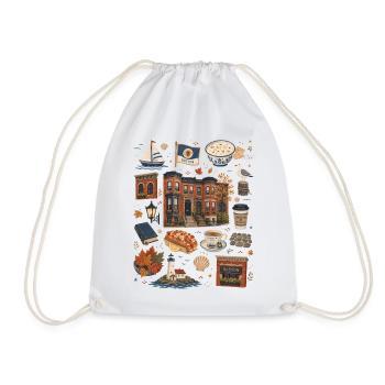 Boston | Coast & History - Drawstring Bag - white - Front