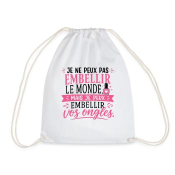 Prothésiste Ongulaire Cadeau humour personnalisé - Sac de sport léger - blanc - Devant