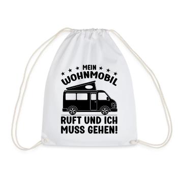 Mein Wohnmobil ruft und ich muss gehen Camping - Turnbeutel - Weiß - Vorne
