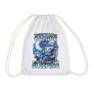 Gaming Weekend Slumber Sloth - Drawstring Bag - white - Front