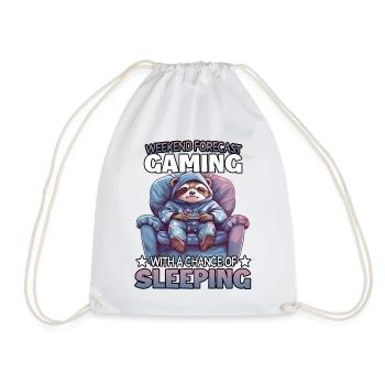 Weekend Gaming: Slumbering Sloth - Drawstring Bag - white - Front