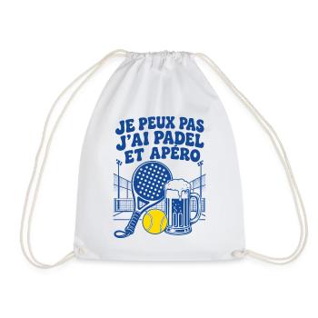 Je Peux Pas J'ai Padel et Apéro Humour - Sac de sport léger - blanc - Devant