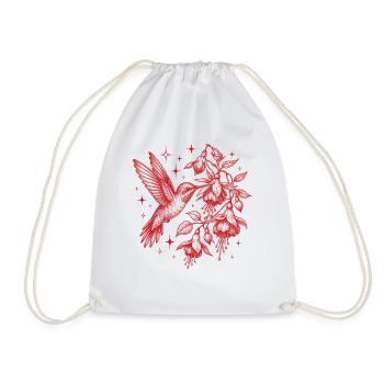 Observateur d’oiseaux des fleurs de colibris - Sac de sport léger - blanc - Devant