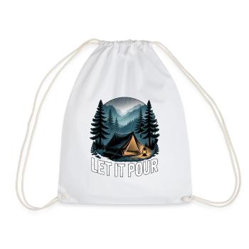 Let It Pour Camping - Drawstring Bag - white - Front