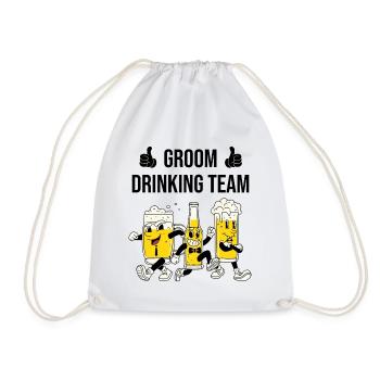 Groom Drinking Team - Drawstring Bag - white - Front