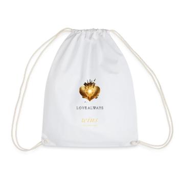 LOVE_ALWAYS_WINS_-_Love_Series - Drawstring Bag - white - Front