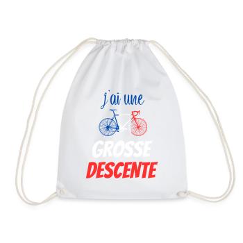 J'ai une Grosse Descente Cycliste France - Sac de sport léger - blanc - Devant