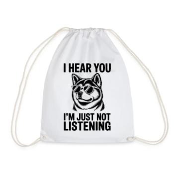 Akita Sayings Dogs Funny Akita Gift - Drawstring Bag - white - Front