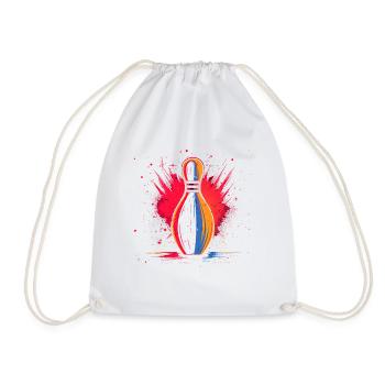Bowling Retrowave - Drawstring Bag - white - Front