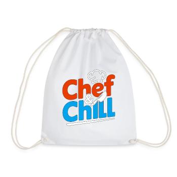 Restaurant Chef & Chill Kitchen Chef Culinary Arts - Drawstring Bag - white - Front