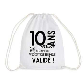 10 ans anniversaire au compteur humour  - Sac de sport léger - blanc - Devant