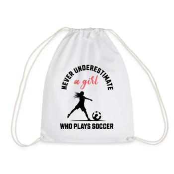 Soccer Girl Power - Drawstring Bag - white - Front