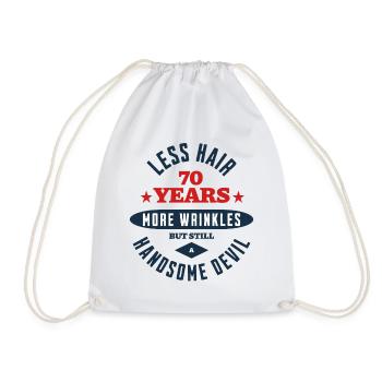 70th Birthday Devil - Drawstring Bag - white - Front