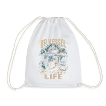 Commercial Diver Industrial Diver DP Vessel Life - Drawstring Bag - white - Front