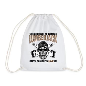 Lumberjack Skull Saws - Drawstring Bag - white - Front