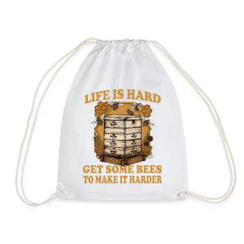 Bee Fan Beekeeper Hat Beekeeper Suit Beekeeping Accessories - Drawstring Bag - white - Front