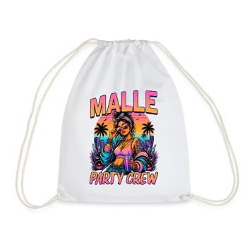Malle Party Crew Summer Holiday Party - Drawstring Bag - white - Front