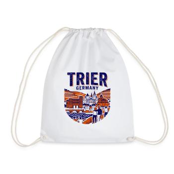 Historical Trier Germany City Skyline Novelty - Drawstring Bag - white - Front