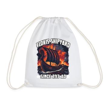 Viking Shipyard Fire Sky - Drawstring Bag - white - Front