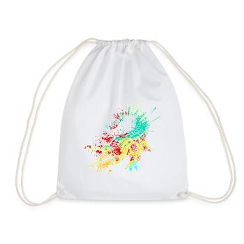 Splash Art Wild Crocodile - Drawstring Bag - white - Front