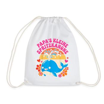 Kleiner Spritzkannon-Wal im Retro-Look - Drawstring Bag - white - Front
