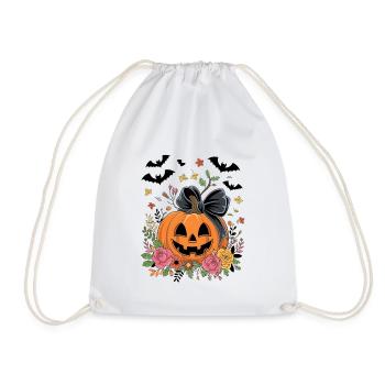 Halloween Pumpkin - Drawstring Bag - white - Front